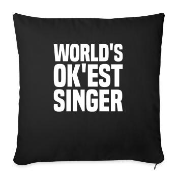Karaoké Chant Fête Chantante - Housse de coussin décorative 45 x 45 cm - noir - Devant