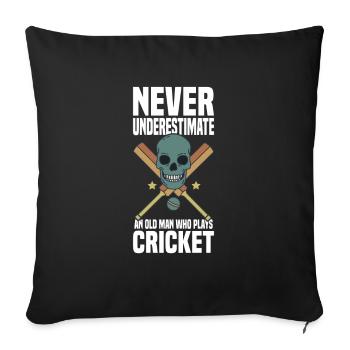 Cricket Player Sport Cricket Bat - Sofa pillowcase 17,3'' x 17,3'' (45 x 45 cm) - black - Front