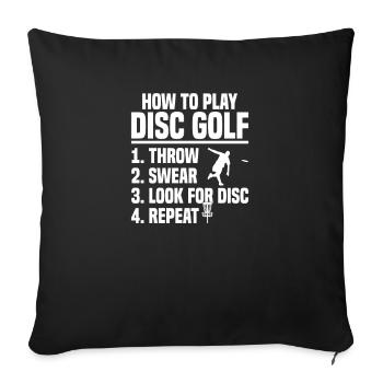 Discgolf Putter Frisbee - Sofakissenbezug 45 x 45 cm - Schwarz - Vorne