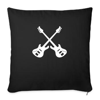 Bassiste de musique de bassiste - Housse de coussin décorative 45 x 45 cm - noir - Devant