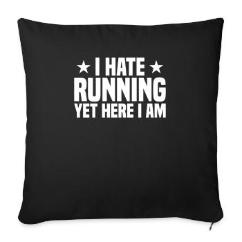 Courir le marathon de jogging - Housse de coussin décorative 45 x 45 cm - noir - Devant
