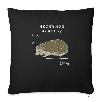 Hedgehog Pet - Sofa pillowcase 17,3'' x 17,3'' (45 x 45 cm) - black - Front