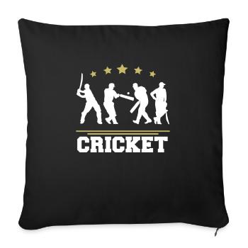 Cricket player sport - Sofa pillowcase 17,3'' x 17,3'' (45 x 45 cm) - black - Front