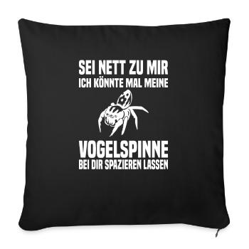 Vogelspinne Haustier Spinnentier - Sofakissenbezug 45 x 45 cm - Schwarz - Vorne