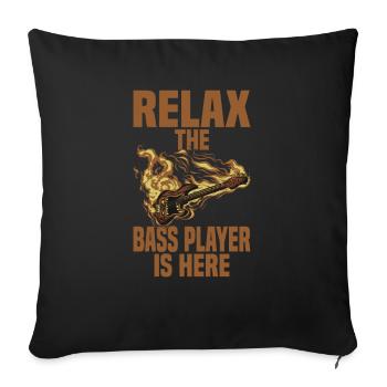 Bass Guitarist Guitar Music Bassist Instrument - Sofa pillowcase 17,3'' x 17,3'' (45 x 45 cm) - black - Front