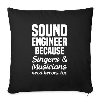 Ingénieur du son Technicien du son Musique - Housse de coussin décorative 45 x 45 cm - noir - Devant