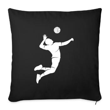 Volleyballer Silhouette Volleyball - Sofakissenbezug 45 x 45 cm - Schwarz - Vorne