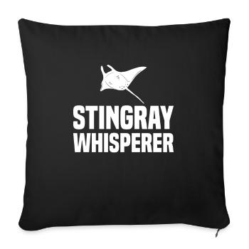 Stingrays Manta Rays Ocean - Sofa pillowcase 17,3'' x 17,3'' (45 x 45 cm) - black - Front