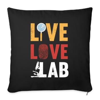 Live Love Lab, Investigator - Sofa pillowcase 17,3'' x 17,3'' (45 x 45 cm) - black - Front