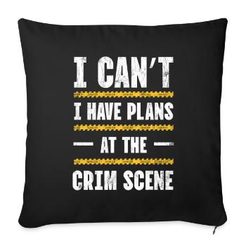 Je ne peux pas, j’ai des casseroles sur la scène du crime, - Housse de coussin décorative 45 x 45 cm - noir - Devant