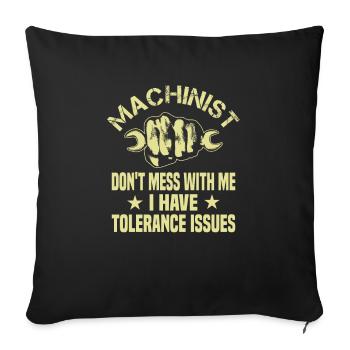 Problèmes de tolérance des mécaniciens du CNC - Housse de coussin décorative 45 x 45 cm - noir - Devant