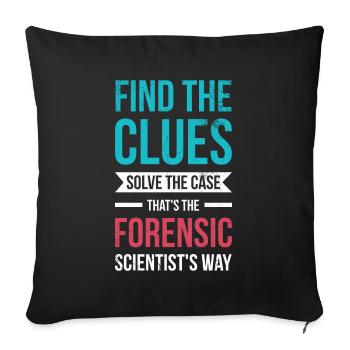 Find the clues, solve the case, investigator - Sofa pillowcase 17,3'' x 17,3'' (45 x 45 cm) - black - Front