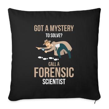 Do you have a puzzle to solve? Call a - Sofa pillowcase 17,3'' x 17,3'' (45 x 45 cm) - black - Front