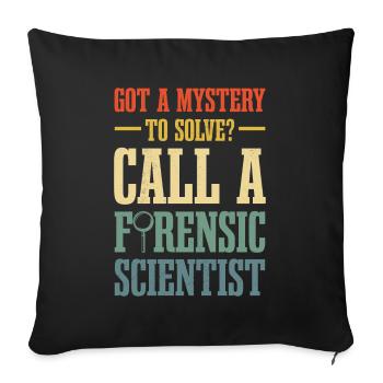 Do you have a puzzle to solve? Call a - Sofa pillowcase 17,3'' x 17,3'' (45 x 45 cm) - black - Front