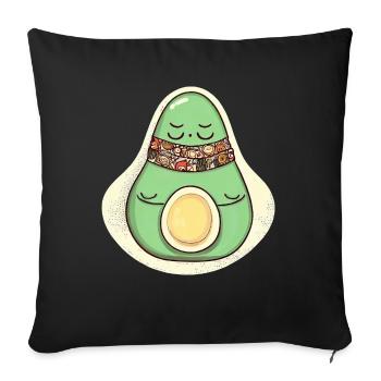 Meditierende Avocado Hippie Entspannung - Sofakissenbezug 45 x 45 cm - Schwarz - Vorne