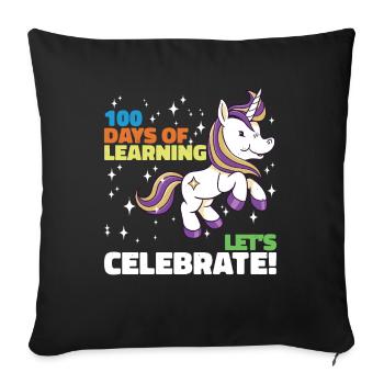 100 jours d’apprentissage Célébrons - Housse de coussin décorative 45 x 45 cm - noir - Devant