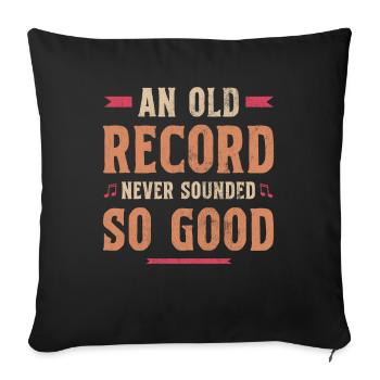 Collection vinyle platine, disque vinyle - Housse de coussin décorative 45 x 45 cm - noir - Devant