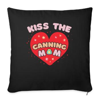 Kiss the canned mother - Sofa pillowcase 17,3'' x 17,3'' (45 x 45 cm) - black - Front