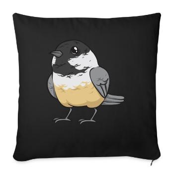 Bird Chickadee Bird Watching - Sofa pillowcase 17,3'' x 17,3'' (45 x 45 cm) - black - Front