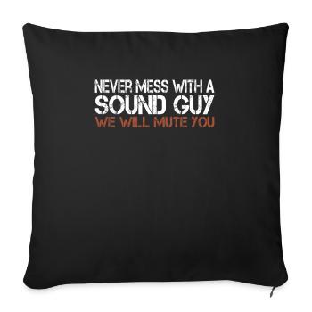 Technicien du son Technicien du son Musique - Housse de coussin décorative 45 x 45 cm - noir - Devant