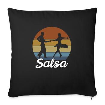 Salsa Dancing Music Practicing Latin - Sofa pillowcase 17,3'' x 17,3'' (45 x 45 cm) - black - Front