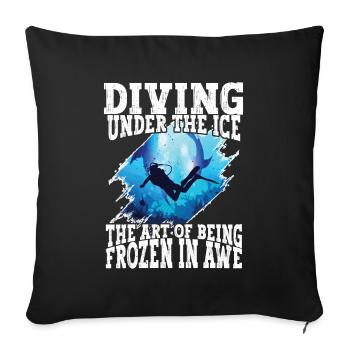 Diving under the ice, loons - Sofa pillowcase 17,3'' x 17,3'' (45 x 45 cm) - black - Front