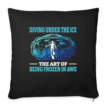 Diving under the ice, loons - Sofa pillowcase 17,3'' x 17,3'' (45 x 45 cm) - black - Front