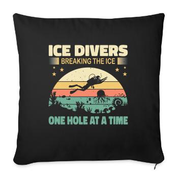 loons breaking the ice hole by hole, - Sofa pillowcase 17,3'' x 17,3'' (45 x 45 cm) - black - Front
