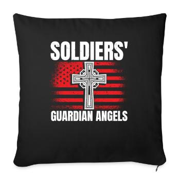 Soldiers, Guardian Angels, Chaplains - Sofa pillowcase 17,3'' x 17,3'' (45 x 45 cm) - black - Front