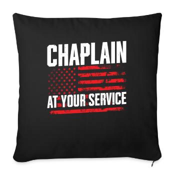 Pastor at your service, chaplain - Sofa pillowcase 17,3'' x 17,3'' (45 x 45 cm) - black - Front