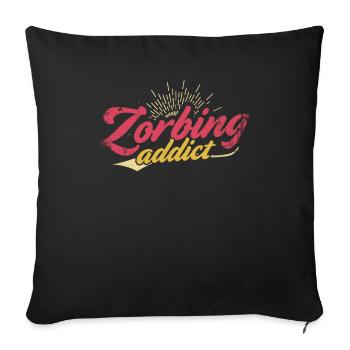 Zorbing Addict, Zorbing - Sofa pillowcase 17,3'' x 17,3'' (45 x 45 cm) - black - Front