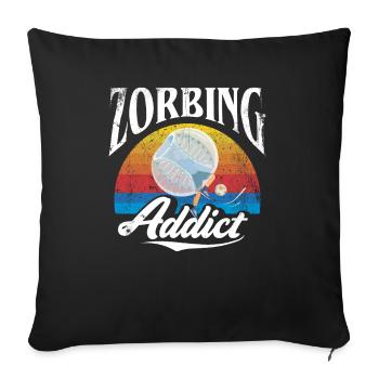 Zorbing Addict, Zorbing - Sofa pillowcase 17,3'' x 17,3'' (45 x 45 cm) - black - Front