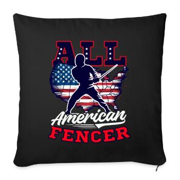 Fencing All American Fencer - Sofa pillowcase 17,3'' x 17,3'' (45 x 45 cm) - black - Front