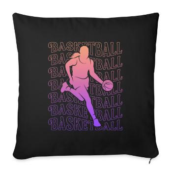 Basketball Women Girls Basketball Player - Sofa pillowcase 17,3'' x 17,3'' (45 x 45 cm) - black - Front