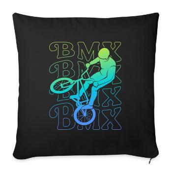 Vintage BMX Stunts Bike Kinder Fahrrad BMX Jungen - Sofakissenbezug 45 x 45 cm - Schwarz - Vorne