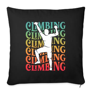 Bouldern Freiklettern Mädchen Jungen Klettern - Sofakissenbezug 45 x 45 cm - Schwarz - Vorne