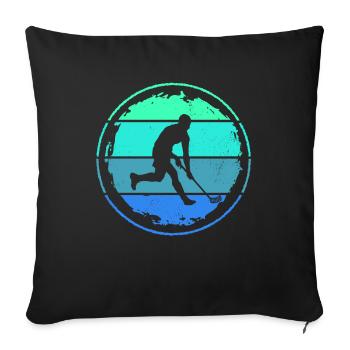 Floorball Innebandy Floorball Kids - Sofa pillowcase 17,3'' x 17,3'' (45 x 45 cm) - black - Front