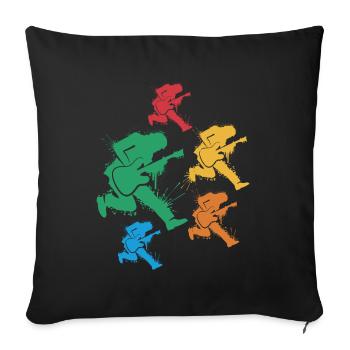 Guitare basse Bassiste Bassiste Bassiste - Housse de coussin décorative 45 x 45 cm - noir - Devant