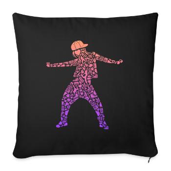 Breakdance Breakdancer Frauen Mädchen Breakdancing - Sofakissenbezug 45 x 45 cm - Schwarz - Vorne
