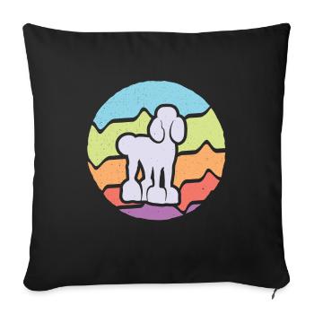 Caniche Maman Chiens Propriétaire Fille Chien Caniche - Housse de coussin décorative 45 x 45 cm - noir - Devant