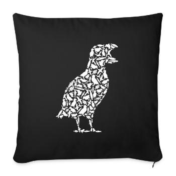 Puffin Puffin Puffin Puffin Ladies - Sofa pillowcase 17,3'' x 17,3'' (45 x 45 cm) - black - Front