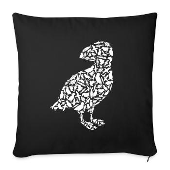 Puffin Papageientaucher Puffins Papageitaucher - Sofakissenbezug 45 x 45 cm - Schwarz - Vorne
