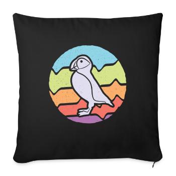 Puffin Puffin Puffin Girl Puffin - Sofa pillowcase 17,3'' x 17,3'' (45 x 45 cm) - black - Front