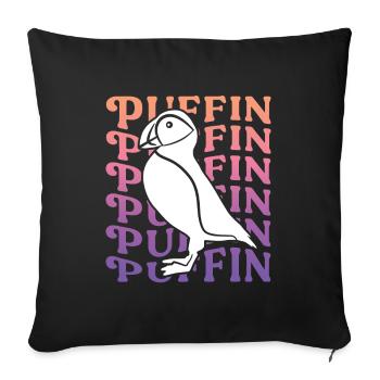 Puffin Puffin Ladies Puffin - Sofa pillowcase 17,3'' x 17,3'' (45 x 45 cm) - black - Front