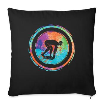 Schwimmer Schwimmen Kinder Jungen Mädchen Schwimm - Sofakissenbezug 45 x 45 cm - Schwarz - Vorne