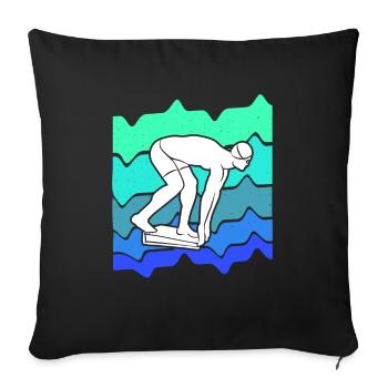 Schwimmer Schwimmen Schwimmsport Jungen Schwimm - Sofakissenbezug 45 x 45 cm - Schwarz - Vorne