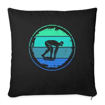 Schwimmer Schwimmen Schwimmsport Schwimm Herren - Sofakissenbezug 45 x 45 cm - Schwarz - Vorne