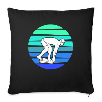 Schwimmer Schwimmsport Schwimmen Herren - Sofakissenbezug 45 x 45 cm - Schwarz - Vorne