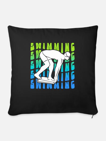 Swimmers Swimming Swimming Swimming - Sofa pillowcase 17,3'' x 17,3'' (45 x 45 cm) - black