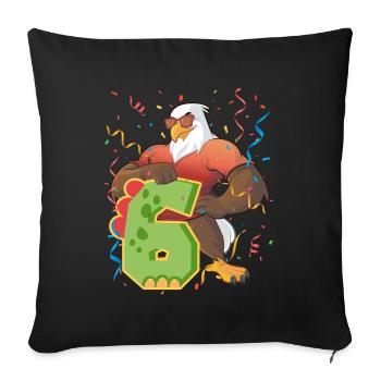 Bald eagle design for sixth birthday - Sofa pillowcase 17,3'' x 17,3'' (45 x 45 cm) - black - Front
